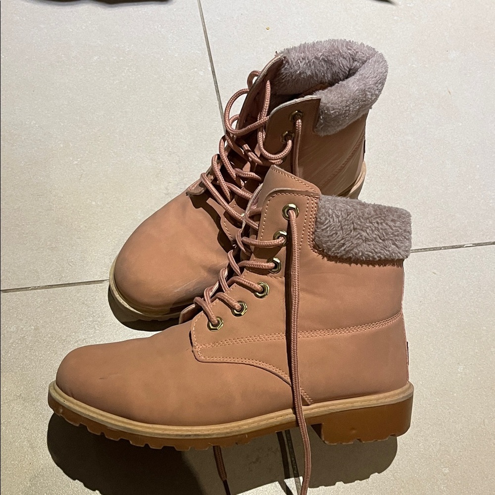 UGG Women's Pink Lace-Up Winter Boots - Picture 10 of 13